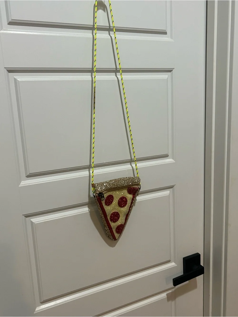 Crewcuts Glitter Pizza Slice Crossbody Bag - Red, Yellow, Gold
